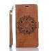 Produktbild Lonchee Huawei P9 Lite Wallet Tasche Brieftasche Schutzhülle ,Mandala Blumenmuster geprägt Muster Design Hochwertige PU Leder Folio Tasche Case Hülle im Bookstyle mit Standfunktion Kredit Kartenfächer (braun)