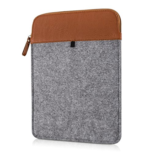 kwmobile Laptoptasche Filz Sleeve für 12,5″ 13″ 13,3″ Laptop / Ultrabook – Notebook Tasche Schutzhülle Laptop Case Hülle in Grau Braun Innenmaße: ca. 36 x 26 cm - 4