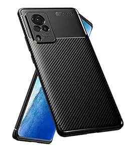 Golden Sand for Vivo X60 Pro Back Phone Cover Drop Tested Shock Proof Slim Armor Aramid Carbon Fibre Rugged TPU Case for Vivo X60 Pro, Black