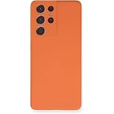 Nevarium Samsung Galaxy S21 Ultra Compatible Case Velvet Silicone in Launch - Orange