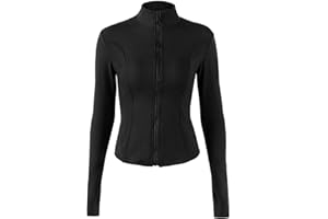 Locachy Sportjacke für Damen mit durchgehendem Reißverschluss, enge Passform, ideal für Jogging, Training und Workout, mit Taschen und Daumenlöchern