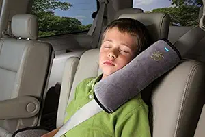 NIKAVI Adjust Vehicle Shoulder Pads,Plush Soft Auto Seat Belt Strap Cover Headrest Neck Support Pillow(GREY)2 PC