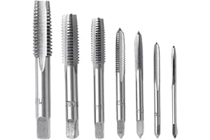 Fongmore 7pcs m3 M4 M5 M6 M8 M10 M12 filetage taraud set métrique spirale point taraud nitruration machine de revêtement vis taraud foret outil de taraudage