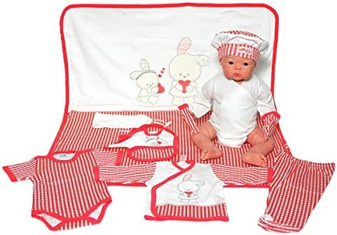 OKY Baby 10-tlg. Mädchen Erstlingsausstattung für Neugeborene Erstaustattung Geschenkset 1379og