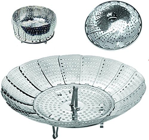 Stainless Steel Collapsible Folding Steamer, 23 cm - Silver