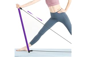 JIAHG Portable Resistance Band Yoga Pilates Bar Kit with Foot Loop Pilates Strap Long Resistance Band Bar, Yoga Band Stretch Strap Exercise Stick with Foot Loop for Pilates, Yoga, Stretch, Sculpt, Twisting