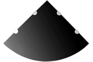 Tidyard Étagère de Coin et Supports Chromés en Verre pour Cuisine/Salle de Bains/Salon - Durable et Solide - Noir 45 x 45 cm …