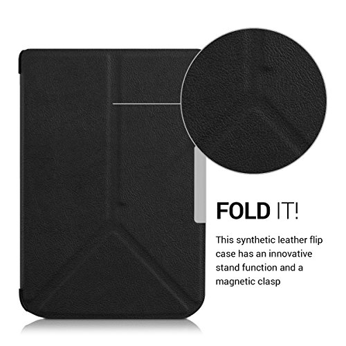 kwmobile Smart Cover Case für Pocketbook Touch Lux 3 / Touch Lux 2 mit Ständer – Schmale Schutzhülle Slim Hülle aus Kunstleder in Schwarz - 2
