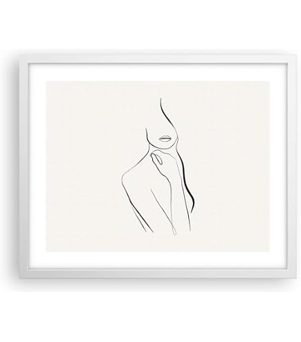 Minimalistische Frauenakt-Linienkunst Leinwandbild | 60x90 Cm, 3-teilig, Rahmenlos | Wanddeko Für Wohnzimmer & Schlafzimmer