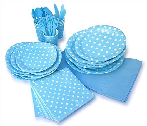 LolliZ Party Pack For 8, Blue &amp; Polka Dots Design