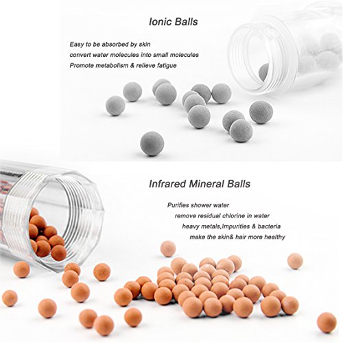 Handbrause,BeautyPO Hoher Druck Ionisch Badezimmer Duschkopf, LED Duschkopf Kopf Automatische 3 Farbwechsel, 30% Wassersparend und Anti-Bakterien Filter Brausekopf - 3