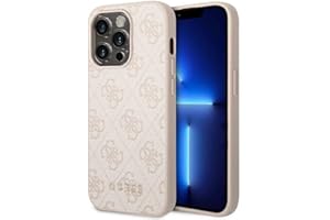 CG MOBILE Guess GUHCP14LG4GFPI - Carcasa rígida para iPhone 14 Pro 6, 1", Color Rosa y Dorado