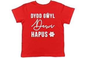Shopagift Happy St David's Day in Welsh Childrens Kids T-Shirt