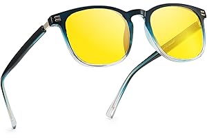 TJUTR Night Driving Glasses for Women Polarised Yellow Lens Anti-Glare Headlight Night Vision Glasses Glare Guard at Nighttime/Rain/Fog