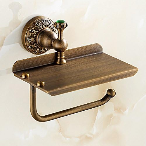 JIXIA Paper Holders-Bathroom full copper antique roll paper holder pure copper multi - purpose paper tower holder phone stand