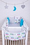 Amilian Baby Nestchen Bettumrandung 210 cm Design9 Bettnestchen Kantenschutz Kopfschutz für Babybett Bettausstattung - 2
