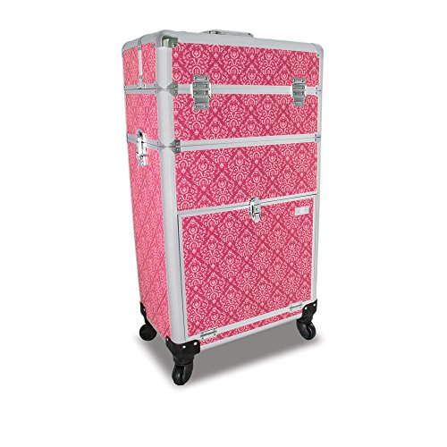 Roo Beauty Tanzania Beauty Trolley Hairdressing Case, Manicure And Nail Case In Imperial Pink