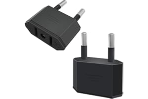 Tixlux 2 Pièces Adaptateur Prise USA, US vers France Adapter, fiche d'adaptation USA Deutschland Stecker, fiche de Voyage US vers EU, Adaptateur US vers EU, Adaptateur USA Prise, Adaptateur EU Prise