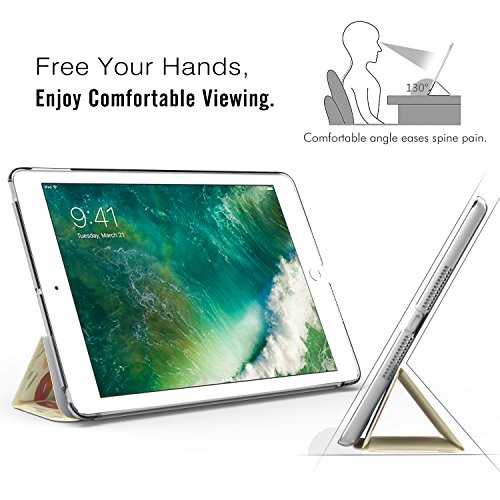 MoKo Hülle für Neu iPad 9.7 Zoll 2017 – PU Leder Tasche Schutzhülle Schale Smart Case mit Translucent Rücken Deckel, mit Auto Schlaf / Wach Funktion und Stanfunktion für New Apple iPad 9.7″ IOS 10 Retina Display Tablet, Fischschwarm - 6