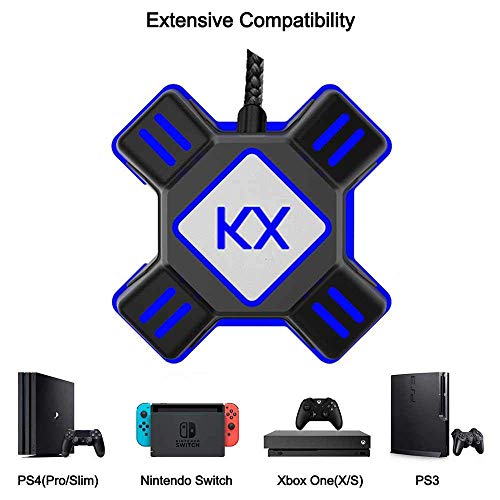 Happon KX Keyboard Mouse Converter,Mouse USB 2.0 Portatile Convertitore per Tastiera Adattatore per Controller Gamepad Compatibile con PS4 / Xbox One/Nintendo Switch / PS3