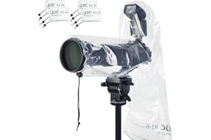 JJC Protector de Lluvia Transparente para cámara de 4 Piezas para Canon, Nikon, Fujifilm, Sony, Olympus, Panasonic, Tamron Sigma y Otras cámaras DSLR