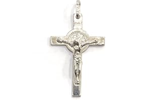 DE BUSSY Ciondolo a croce San Benedetto in argento sterling, Argento