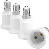 kwmobile E14 to E27 Converter (Pack of 4) - Lamp Socket Adapter Light Bulb Base Converters Screw-in Thread Adaptor Holder Set