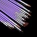 Anself Nail Art Design Painting Tool Pen Polish Brush Set Kit DIY Professional Purple (19pcs)