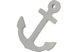 RiloStore 24 STK Holzanker Weiss 6cm Holz-Anker Dekoobjekt martime Streuteile Dekoration Hochzeitsdeko Holz Anker Wood ancor Maritime weißer Anker weiße Deko Dekoanker
