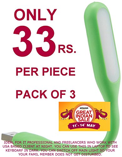 USB LED light - Portable Flexible USB LED Light Lamp (Colors may vary) - Pack of 3- CELLWALLPRO RS.99 (67.00% Off) - Amazon