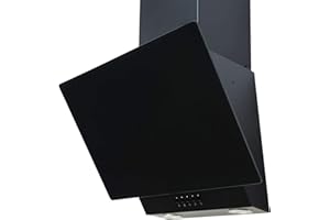 SIA EAG61BL 60cm Black Angled Glass Chimney Cooker Hood Kitchen Extractor Fan