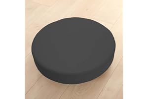 GGOTY Coussin de chaise rond, imperméable, 5/8 cm d'épaisseur, pour extérieur, intérieur et terrasse (35 x 35 x 5 cm, noir)