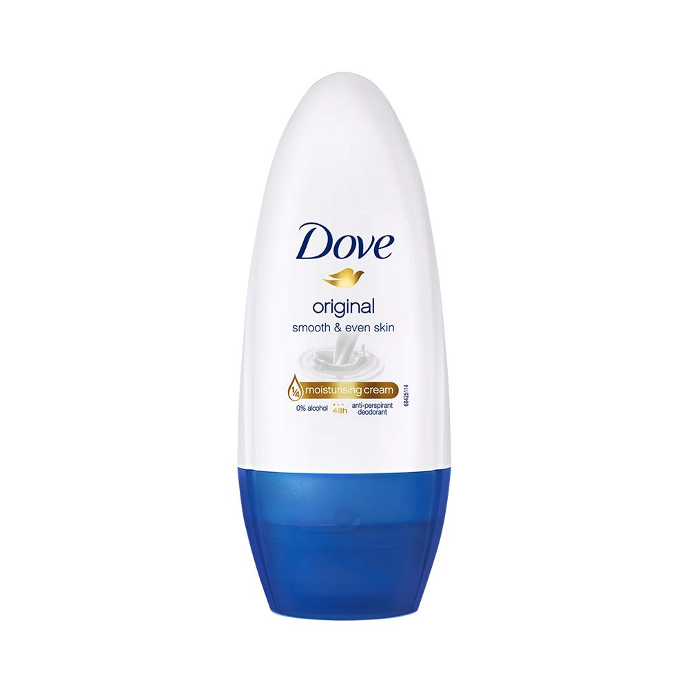 Dove Original Deodorant Roll On For Women, Antiperspirant Underarm Roll On Removes Odour, Keeps Skin Fresh & Clean, Alcohol F