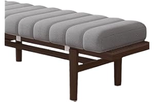 uyeoco Indoor Bench Cushion - 120cm/150cm/80cm/90cm x 40cm/30cm 2/3 seater Rectangle Bench Seat Pad for Bay Windows, Garden Patio, Long Chairs & Porch Furniture with Non-Slip Backing(Grey,40x90CM)