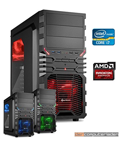 dercomputerladen Gamer PC System Intel, i7-6700K 4x4,0 GHz, 32GB DDR4 RAM, 1000GB HDD, Radeon RX580 -4GB , Windows 10 (Testversion) Gaming Computer Büro Multimedia