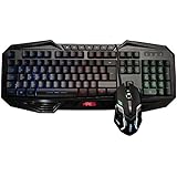 Ares MK31 UK Layout 7 Colors Rainbow Colors LED Illuminated Backlit USB Wired Multimedia Game Gaming Keyboard Mouse Combo Set