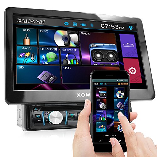 XOMAX XM-D1002 autoradio con 25,7 cm (10,1 pulgadas) LCD pantalla táctil + Bluetooth dispositivo manos libres y función de reproducción + código libre DVD / CD reproductor + Ranura de extensión por SD – tarjetas y USB conexión + Audio y Vídeo entretenimiento: MP3 WMA MPEG4 AVI + RGB Multi colores de iluminación ajustable: azul, rojo y mucho más + conexión por retrovisor y por subwoofer + Single / solo DIN (DIN 1) medida estándar para el montaje + incluido mando a distancia