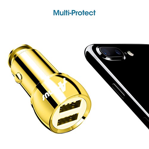 KFZ-Ladegerät, aimus 6,8 A/34 W Anschlüssen [Full Metal Shell] Dual USB KFZ Adapter Reise KFZ-Ladegerät [integrierter Sicherheit Schutz] für iPhone 7/6/6 Plus/6S/6S Plus, iPad Pro/Air 2/Mini 3, Samsung Galaxy Note 5/4, S Serie & Edge Modelle; LG G4/G5, Google Nexus 5 X 6P; und anderen iOS und Android-Geräte - 3