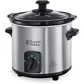 Russell Hobbs Compact Home Slow Cooker &ndash; Capacity 2 L, Compact Design, 3 | Premium brushed stainless steel surface, dishwashe