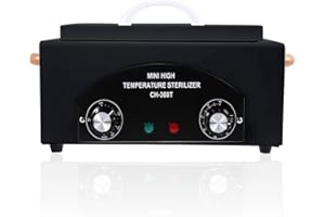 Lazy lady sterilisator für instrumente，professioneller sterilisator nagelstudio, heißluftsterilisator, autoklav sterilisator für pediküre, maniküre, Dental, nagelstudio, handtuch wärmegerä(schwarz)