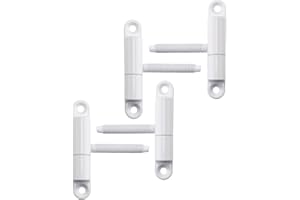SOTOOLS Lot de 4 charnières de porte à visser avec tenon M8 x 50 mm Blanc laqué avec technologie de palier lisse sans entretien pour portes jusqu'à 40 kg