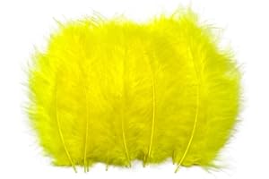 WANRUIDA 200 Paquete plumas amarillo de marabú de pavo mullidas de 4 a 6 pulgadas para manualidades atrapasueños con flecos plumas de colores paquete de accesorios