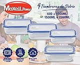 ✅ MP-FV3: Fiambrera 600mL + Fiambrera 1000mL + Fiambrera 1500mL + Fiambrera 2260mL + 3 tapas con salida de vapor (600 + 1000 + 1500) + 1 tapa SIN salida de vapor (2260mL)