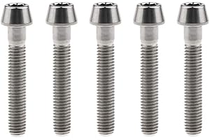 Yaruijia Tornillo de titanio DIN912 M5 x 9/15/16/18/20/25/30/35/40/45/50/55/60 mm, cabeza cónica, tornillos hexagonales Gr5, paquete de 5 (M5 x 30 mm, titanio)