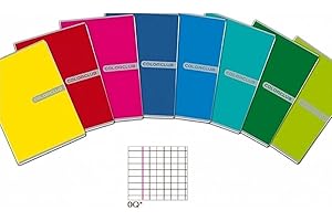 Blasetti Confezione da 10 quaderni A4 80 g rigatura 0q 5 mm con margini a quadretti in colori assortiti
