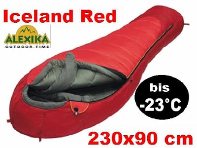Alexika 77110 Iceland Sac de couchage sarcophage extrême pour températures jusque - 23°C Rouge