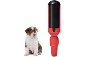ZOUWEL Rouleau Poils Animaux, Brosse Anti Poils Animaux, réutilisable avec Base autonettoyante pour Poils d'animaux, Brosse adhésive pour Animaux domestiques Chiens, Chats, vêtements (Rouge)