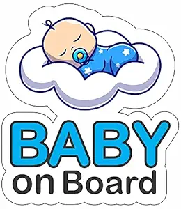 CVANU Baby On Board Kids Safety Warning Window Sign Sticker for Car PVC Vinyl CV14 (Pack of 4) D