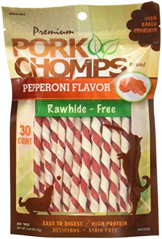 Premium Pork Chomps Mini Twistz Pepperoni 30 Count