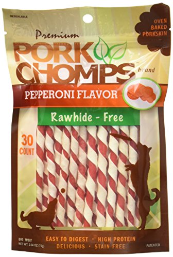 Premium Pork Chomps Mini Twistz Pepperoni 30 Count